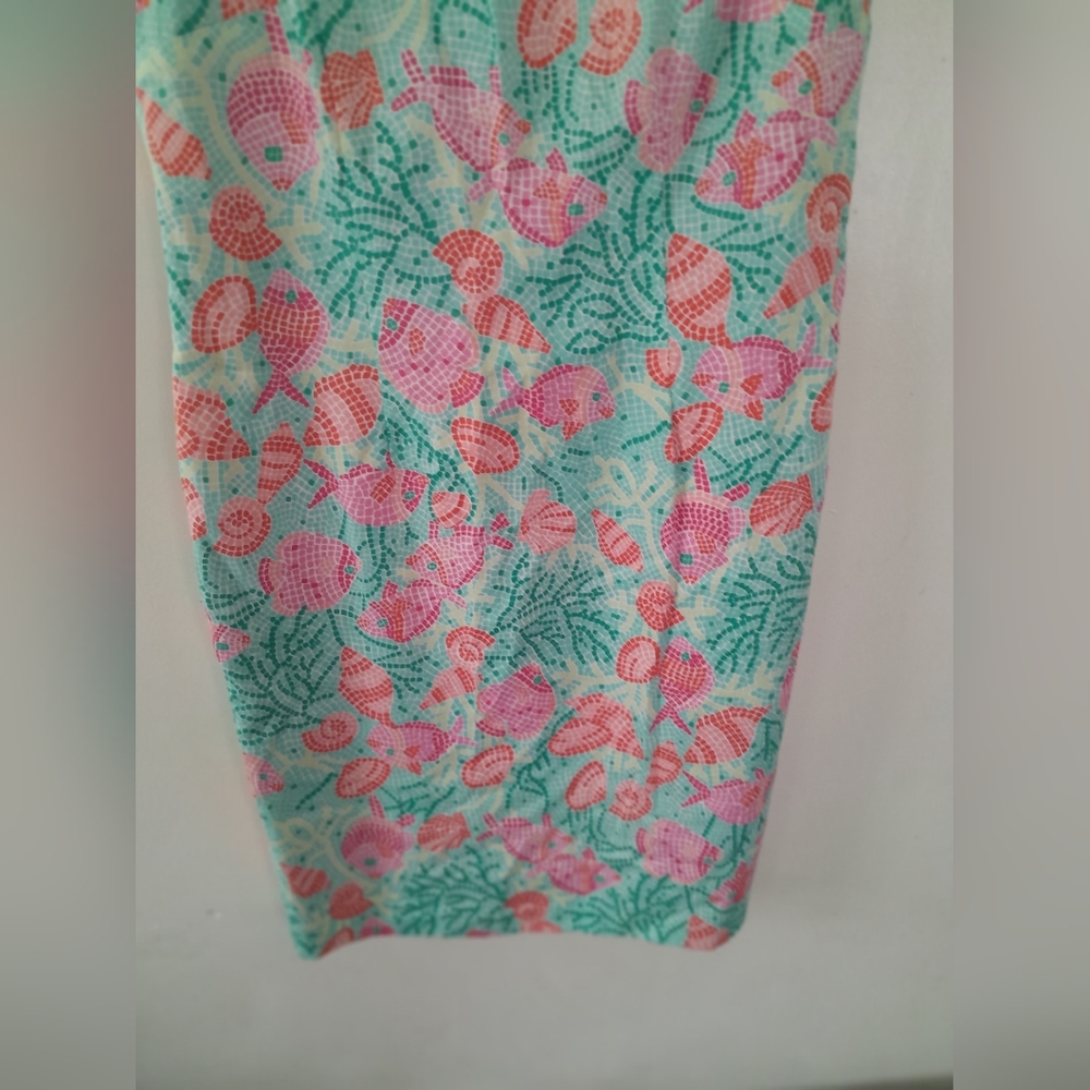 Talbots  Nautical Fish Print Shift Dress Size 12 Coastal Multicolor Beachy - Picture 4 of 12
